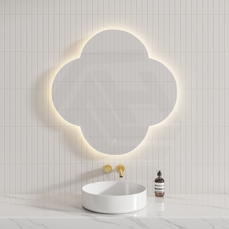 900x900mm Quadrifoil LED Mirror Touch Sensor Backlit 3 Colours Lighting