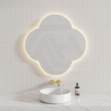 900x900mm Quadrifoil LED Mirror Touch Sensor Backlit 3 Colours Lighting