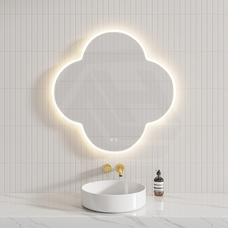900x900mm Quadrifoil LED Mirror Auto Sensor Frontlit 3 Colours Lighting