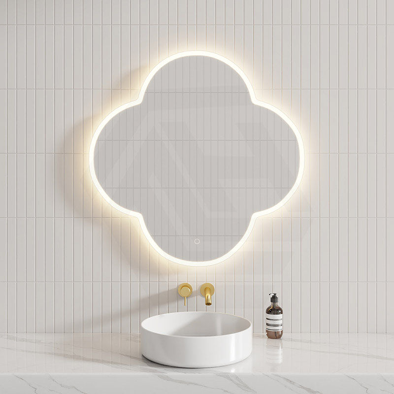 900x900mm Quadrifoil LED Mirror Touch Sensor Frontlit 3 Colours Lighting