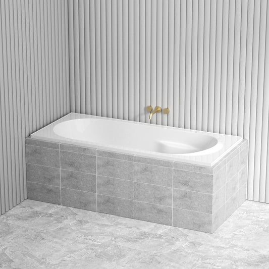 1510/1650mm Oliveri Dublin Inset Bath With Tile Bead Acrylic Gloss White