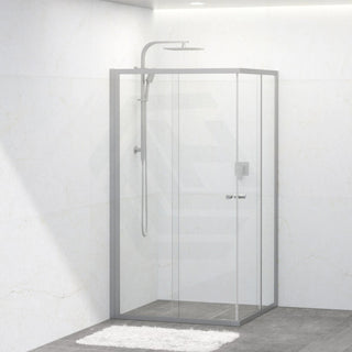 N#1(Nickel) 900-1100Mm Square / Rectangle Shower Screen Brushed Nickel Semi-Frameless Double