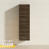 Poseidon 400x300x1350mm Dark Grey Wood Grain PVC Filmed Wall Hung Tall Boy Bathroom Vanity