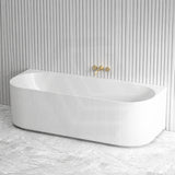 Ceto Fluted Back to Wall Oval Bathtub NO Overflow 1500/1700mm - Variant Colour