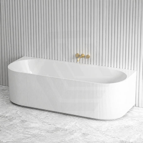 Ceto Fluted Back to Wall Oval Bathtub NO Overflow 1500/1700mm - Variant Colour