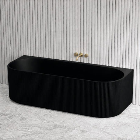 Ceto Fluted Back to Wall Oval Bathtub NO Overflow 1500/1700mm - Variant Colour