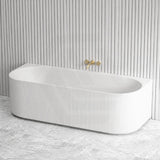 Ceto Fluted Back to Wall Oval Bathtub NO Overflow 1500/1700mm - Variant Colour
