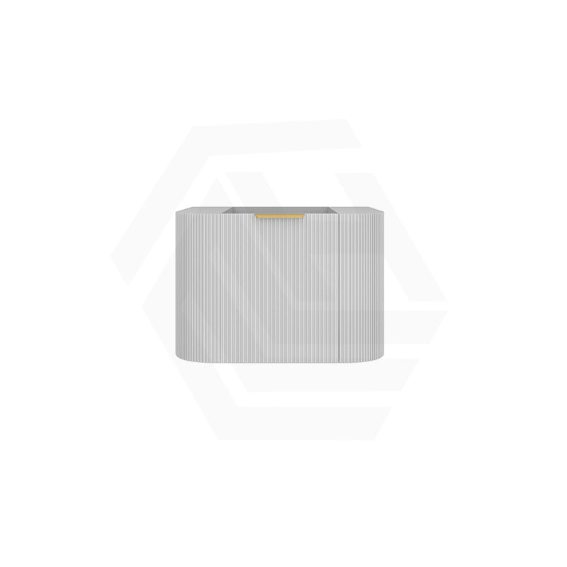 600mm Ceto Avalon Matt White/Black Wall Hung Bathroom PVC Vanity with Soft Closing Drawers Curve Edge