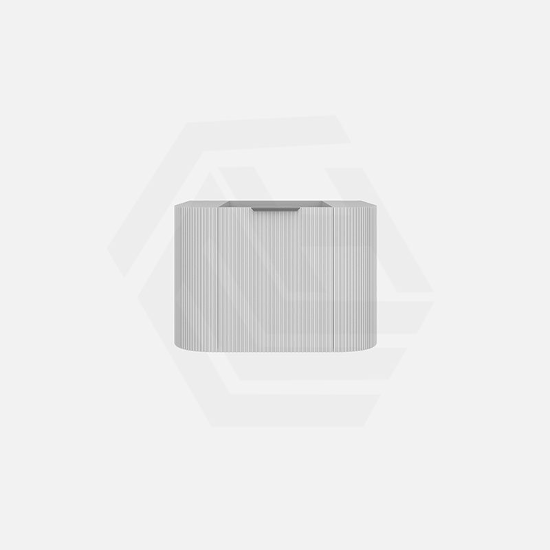 600mm Ceto Avalon Matt White/Black Wall Hung Bathroom PVC Vanity with Soft Closing Drawers Curve Edge