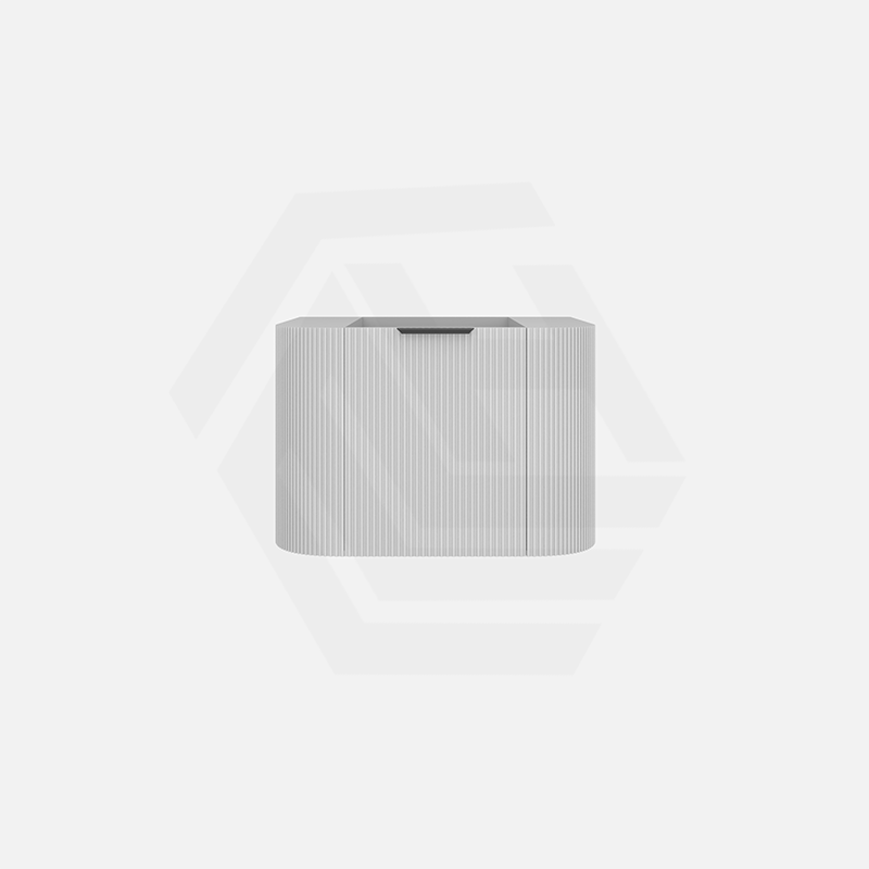 600mm Ceto Avalon Matt White/Black Wall Hung Bathroom PVC Vanity with Soft Closing Drawers Curve Edge