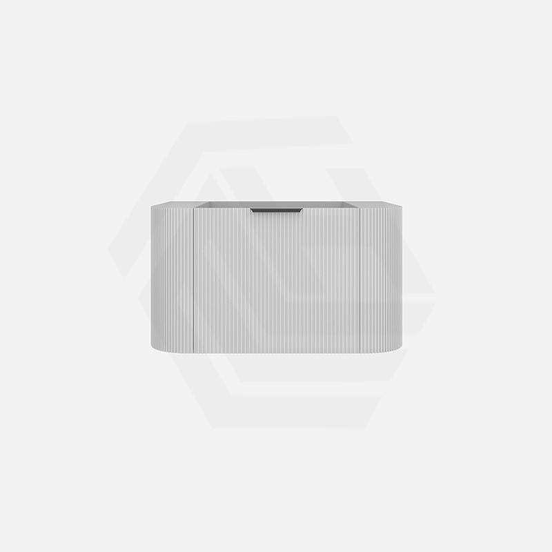 750mm Ceto Avalon Matt White/Black Wall Hung Bathroom PVC Vanity with Soft Closing Drawers Curve Edge