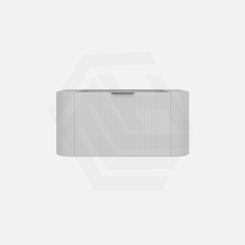 900mm Ceto Avalon Matt White/Black Wall Hung Bathroom PVC Vanity with Soft Closing Drawers Curve Edge