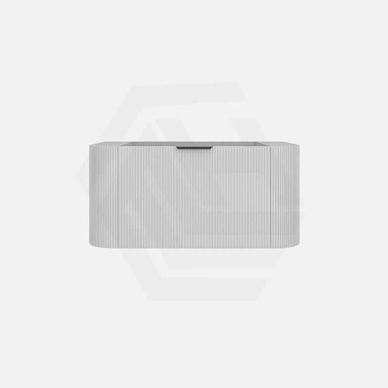 900mm Ceto Avalon Matt White/Black Wall Hung Bathroom PVC Vanity with Soft Closing Drawers Curve Edge