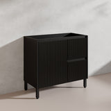 900mm Ceto Brighton Freestanding Vanity PVC Board Matt Black/White Linear Surface