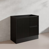 900mm Ceto Brighton Freestanding Vanity PVC Board Matt Black/White Linear Surface