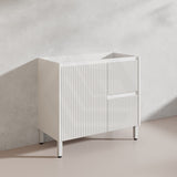 900mm Ceto Brighton Freestanding Vanity PVC Board Matt Black/White Linear Surface