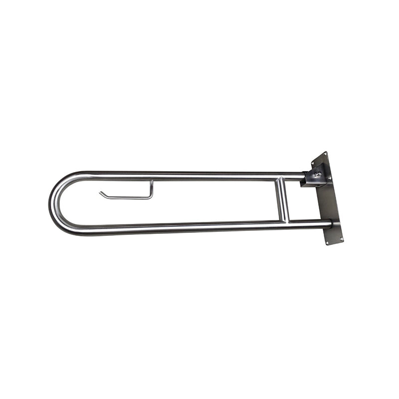 U-Shaped Anti-slip Stainless Steel Grab Rail with Toilet Roll Holder