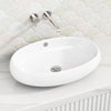 600x400x150 毫米浴室椭圆形柜台上光泽白色陶瓷顶盆