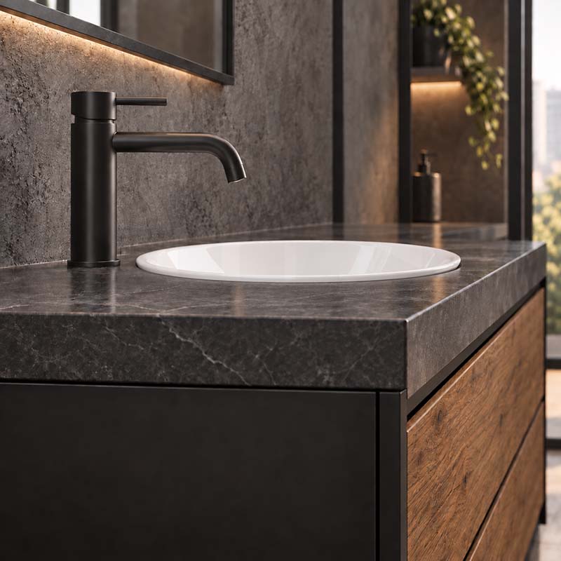 410x410x160mm Inset Ceramic Basin Gloss White Round