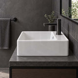 410x410x150mm Above Counter/Wall-hung Square White Ceramic Basin One Tap Hole