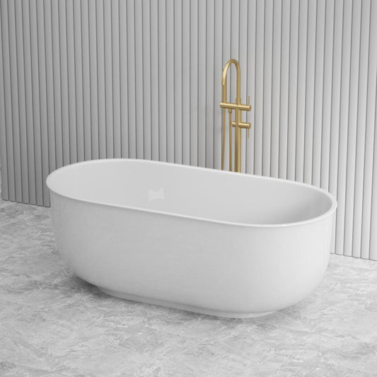1700mm Mayfair Classic Freestanding Bathtub Oval Gloss White NO Overflow