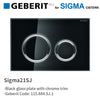 Geberit Sigma21SJ Toilet Button Black Plate Chrome Trim for Concealed Cistern 115.884.SJ.1