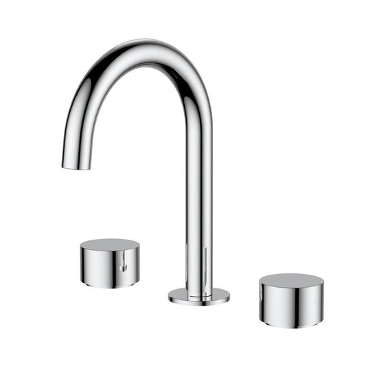 Chrome Solid Brass Tap Set Hob Mounted for basin
