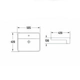 Semi Recessed Basin Gloss White Ceramic Rectangle - MyHomeware