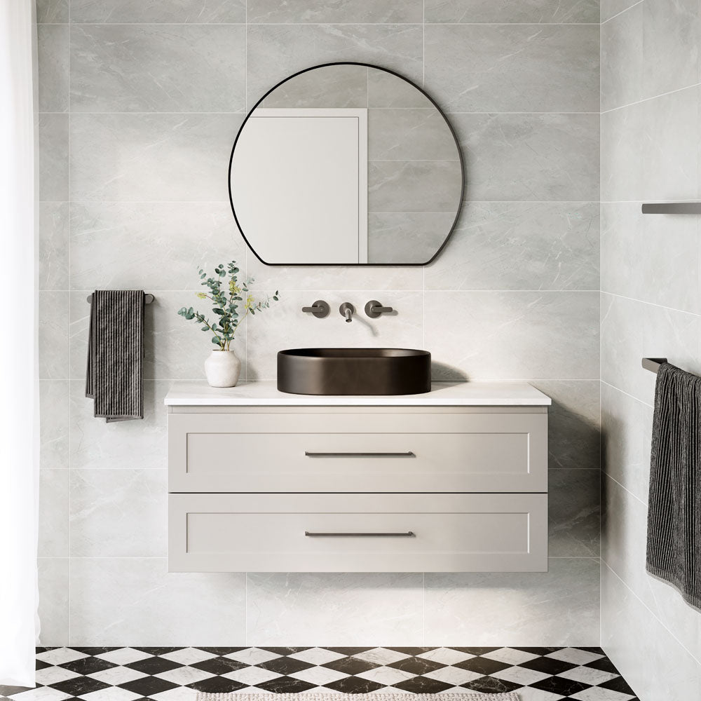 510x310x120mm Fienza Aluca Pill Ceramic Above Counter Basin Slim Edge Colours Available