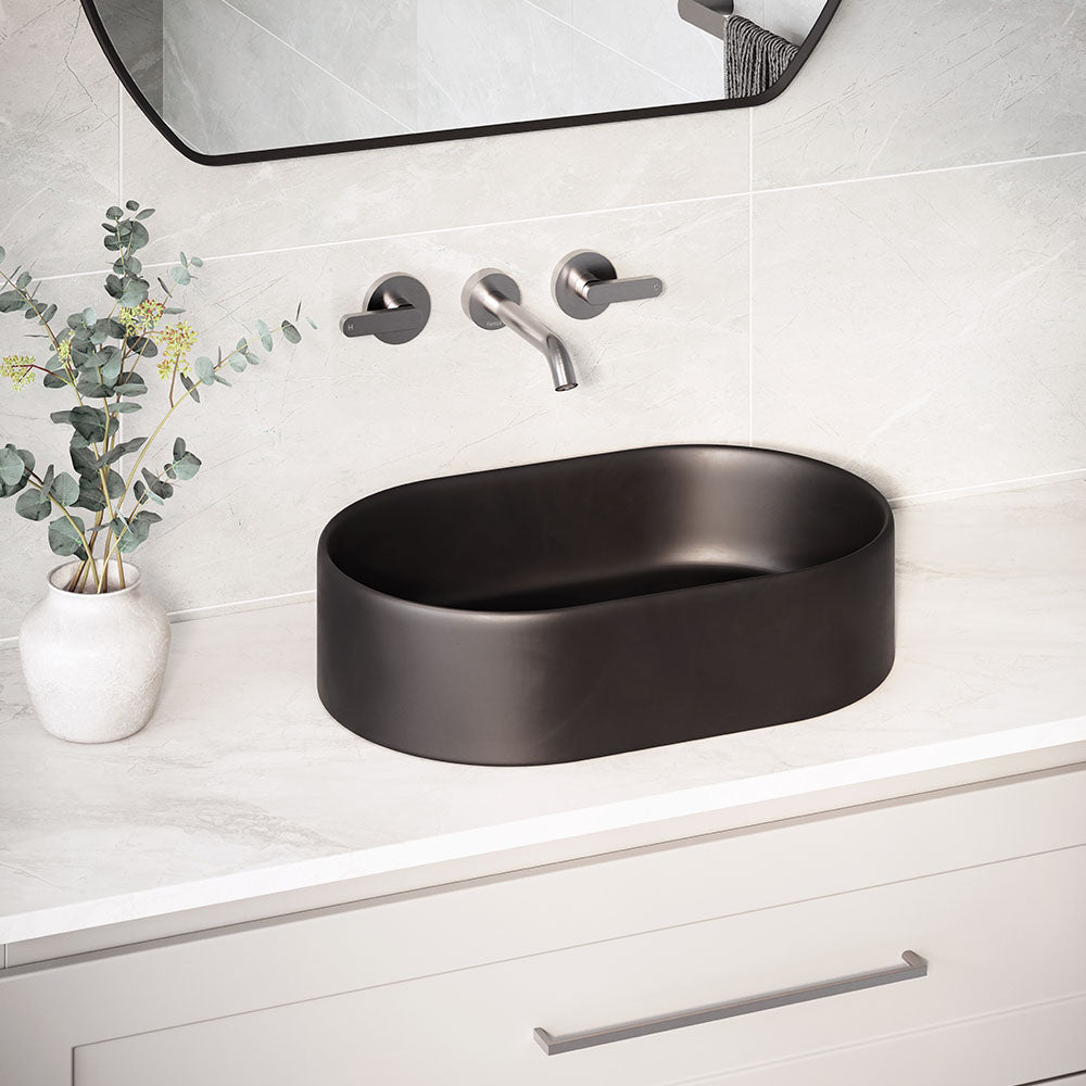 510x310x120mm Fienza Aluca Pill Ceramic Above Counter Basin Slim Edge Colours Available