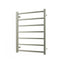 N#5(Nickel) Radiant Brushed Nickel Heated Square Ladder Towel Rail 600 X 800Mm 7 Bars Bottom Left