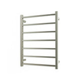 N#5(Nickel) Radiant Brushed Nickel Heated Square Ladder Towel Rail 600 X 800Mm 7 Bars Bottom Left