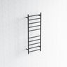 Radiant Matt Black Heated Round Ladder Towel Rail 430 X 1100Mm 10 Bars Rails