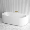 1500/1700mm Ceto Fluted Back to Wall Bathtub Gloss White NO Overflow