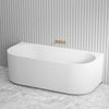 1500/1700 毫米布莱顿凹槽独立式背墙浴缸哑光白色无溢流