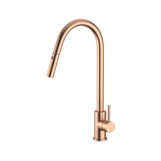 XACTA XPRESSFIT 304 Stainless Steel Rose Gold Retractable Kitchen Mixer Swivel and Pull Out