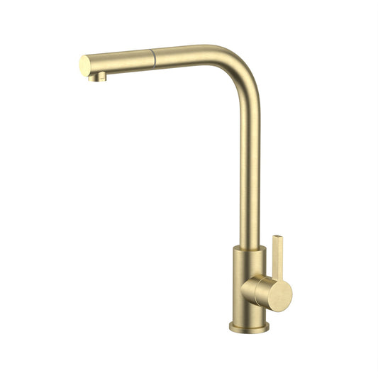 G#2(Gold) XCLAIMER XPRESSFIT Brushed Gold Stainless Steel Straight Neck Retractable Mini Pull Out Mixer