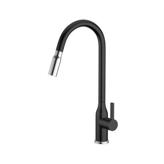 XTRAVERT XPRESSFIT Black & Bling Stainless Steel Tall Gooseneck Mini Pull Out Mixer