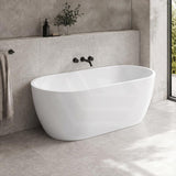Seima Arko 120 Oval Freestanding Bathtub Acrylic with Smartfill System 1500/1700mm - Matt/Gloss White