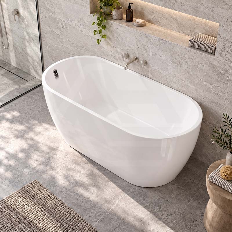 Seima Arko 120 Oval Freestanding Bathtub Acrylic with Smartfill System 1500/1700mm - Matt/Gloss White