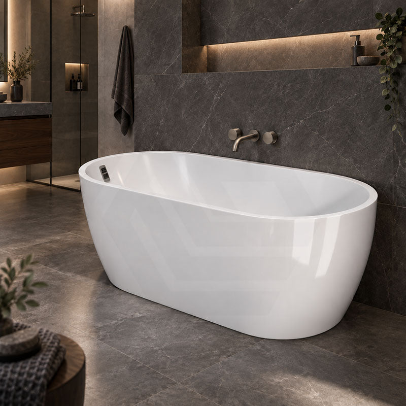 Seima Arko 120 Oval Freestanding Bathtub Acrylic with Smartfill System 1500/1700mm - Matt/Gloss White