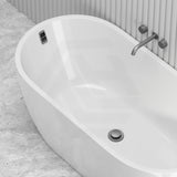 Seima Arko 120 Oval Freestanding Bathtub Acrylic with Smartfill System 1500/1700mm - Matt/Gloss White