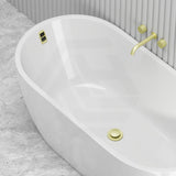 Seima Arko 120 Oval Freestanding Bathtub Acrylic with Smartfill System 1500/1700mm - Matt/Gloss White