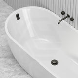 Seima Arko 120 Oval Freestanding Bathtub Acrylic with Smartfill System 1500/1700mm - Matt/Gloss White