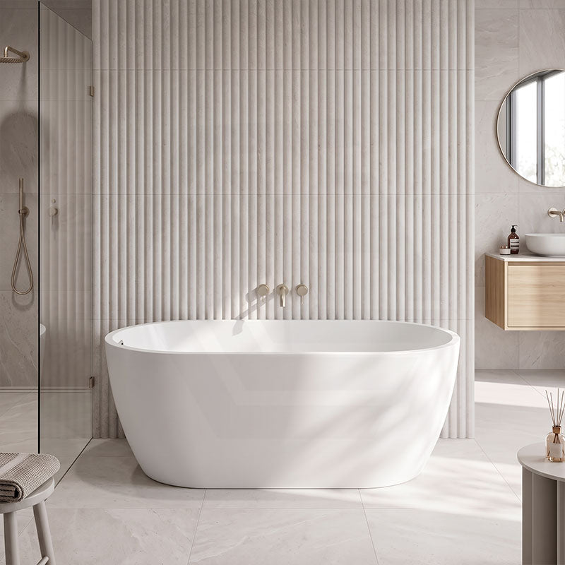 Seima Arko 120 Oval Freestanding Bathtub Acrylic with Smartfill System 1500/1700mm - Matt/Gloss White