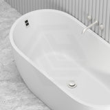 Seima Arko 120 Oval Freestanding Bathtub Acrylic with Smartfill System 1500/1700mm - Matt/Gloss White