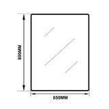 500/650/750/800/900/1200Mm Black Aluminum Framed Rectangle Bathroom Wall Mirror Rim Round Corner