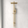 G#1(Gold) Norico Esperia 10 inch 250mm Square Brushed Gold Twin Shower Station Top Water Inlet