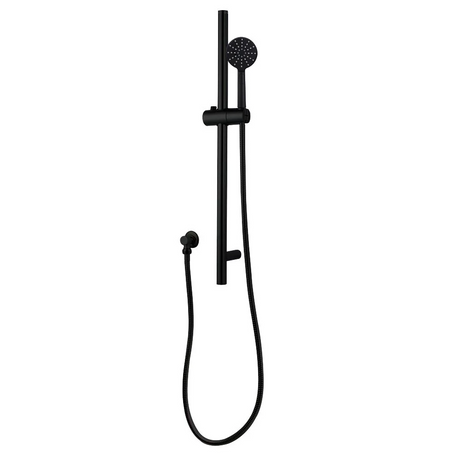 Norico Pentro Matt Black Round Handheld Shower Rail Set With