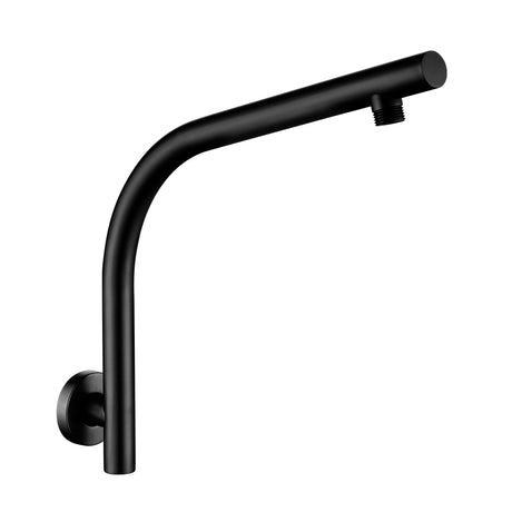 Round Goose Neck Wall Mounted Shower Arm Matt Black Arms